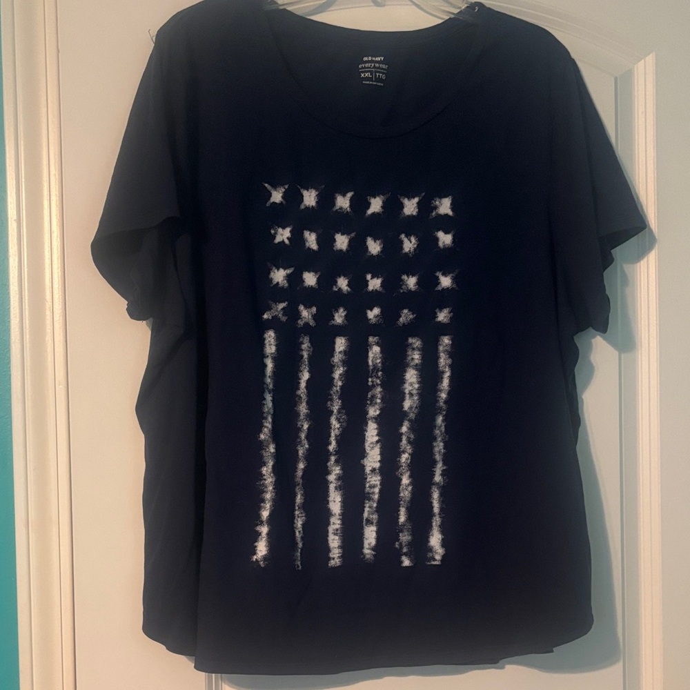 Old Navy Navy Blue Star Stripe American Tee